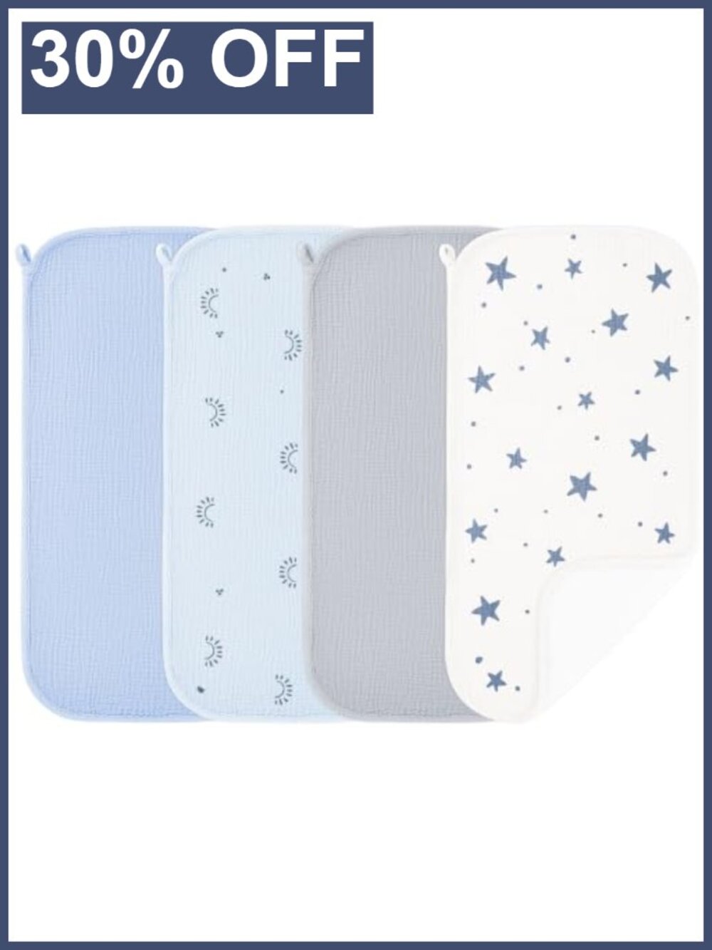 4 Pack Muslin Burp Cloths, Extra Absorbent Baby Burping Cloths, Newborn